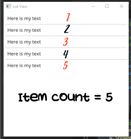 item count